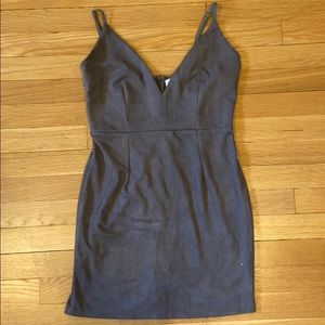 Grey Suede Mini Dress